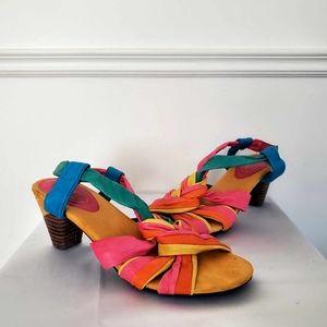 Finesse Women Colorful Leather Low Heel Sandal